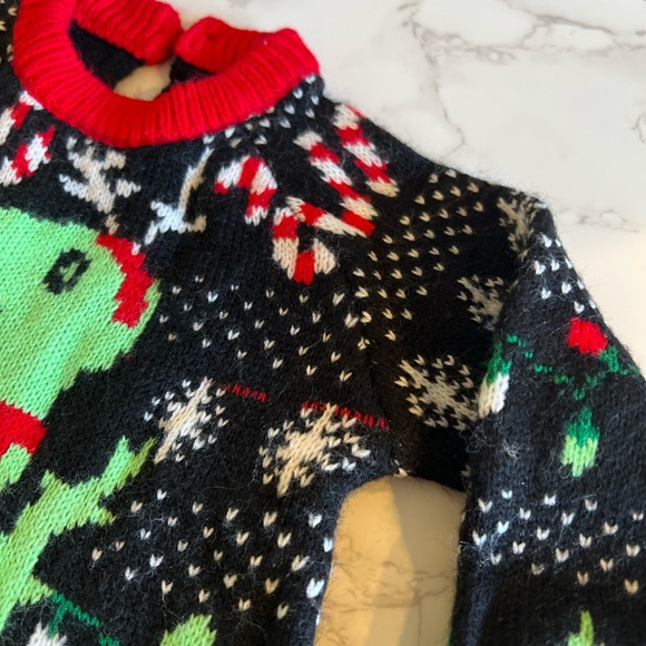 Super Soft Babies Kids Ugly Christmas Sweater Dinosaur Onesie, 12 Months - Picture 5 of 7